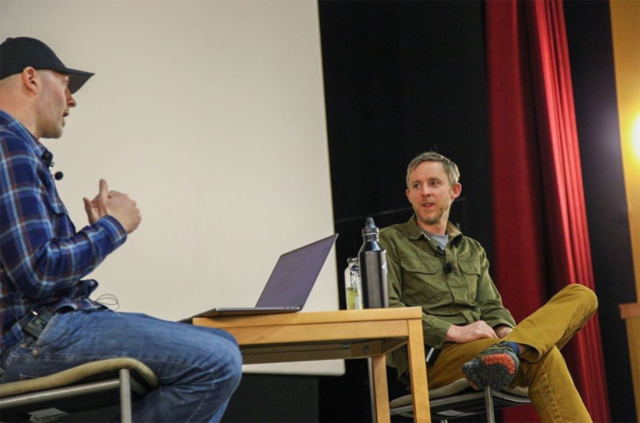 Tommy Caldwell presents at the Blister Speaker Series at Western Colorado University in Gunnison, CO.