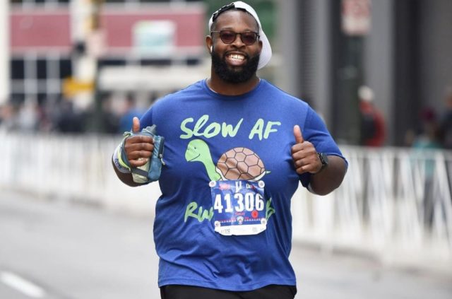 Martinus Evans goes on Blister's Off The Couch podcast to discuss founding 300poundsandrunning, the Slow AF Run Club, and more