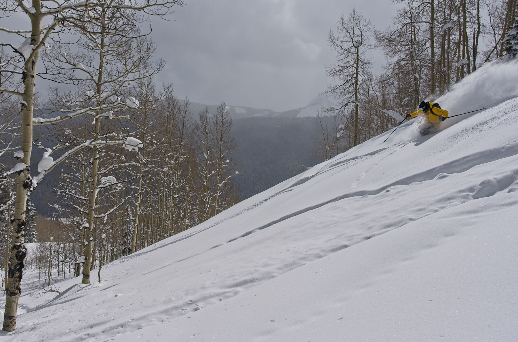 WNDR Alpine's Matt Sterbenz enjoying deep conditions in the Crested Butte backcountry.