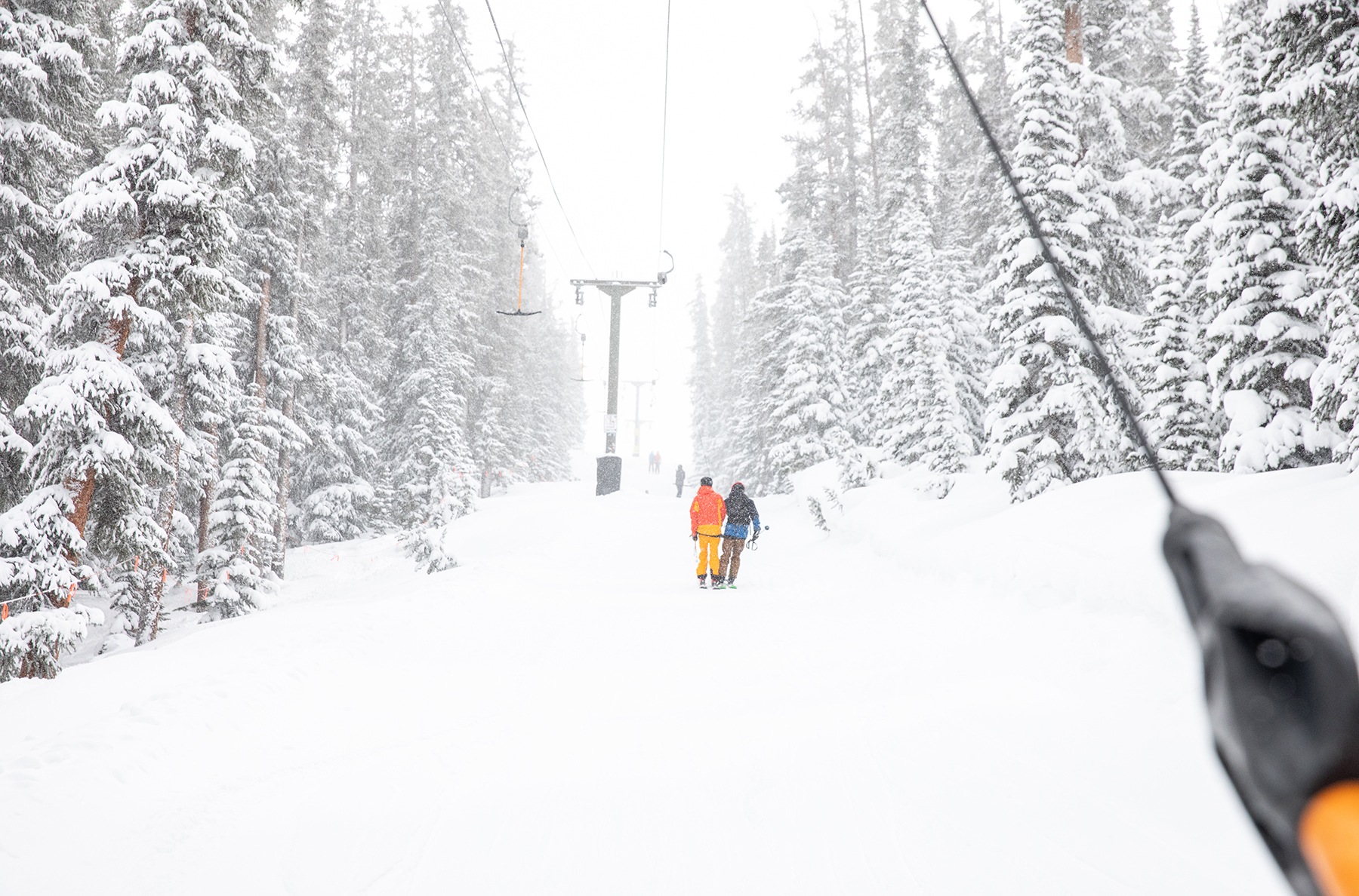 The first of many snowy T-bar laps on Tuesday