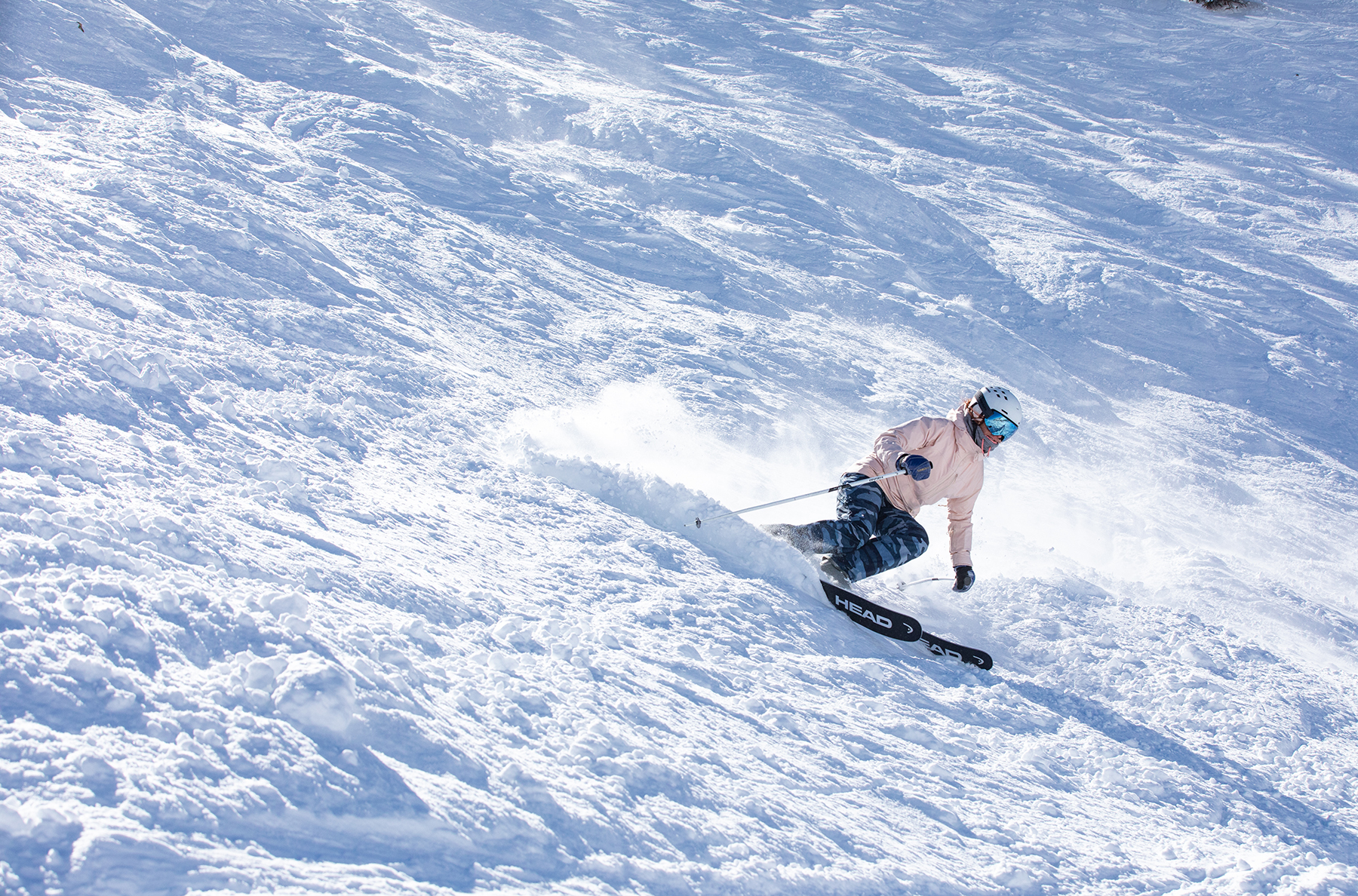 Wendy Fisher finding soft snow on day 2 of Summit B