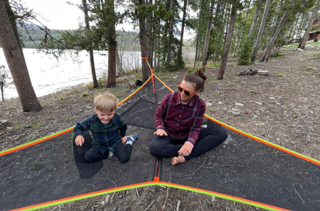 Kristin and Linden relaxing on the Tentsile T-Mini 2-Person Double Camping Hammock (3.0)