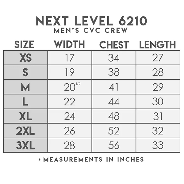 Men's Shirt Size Chart