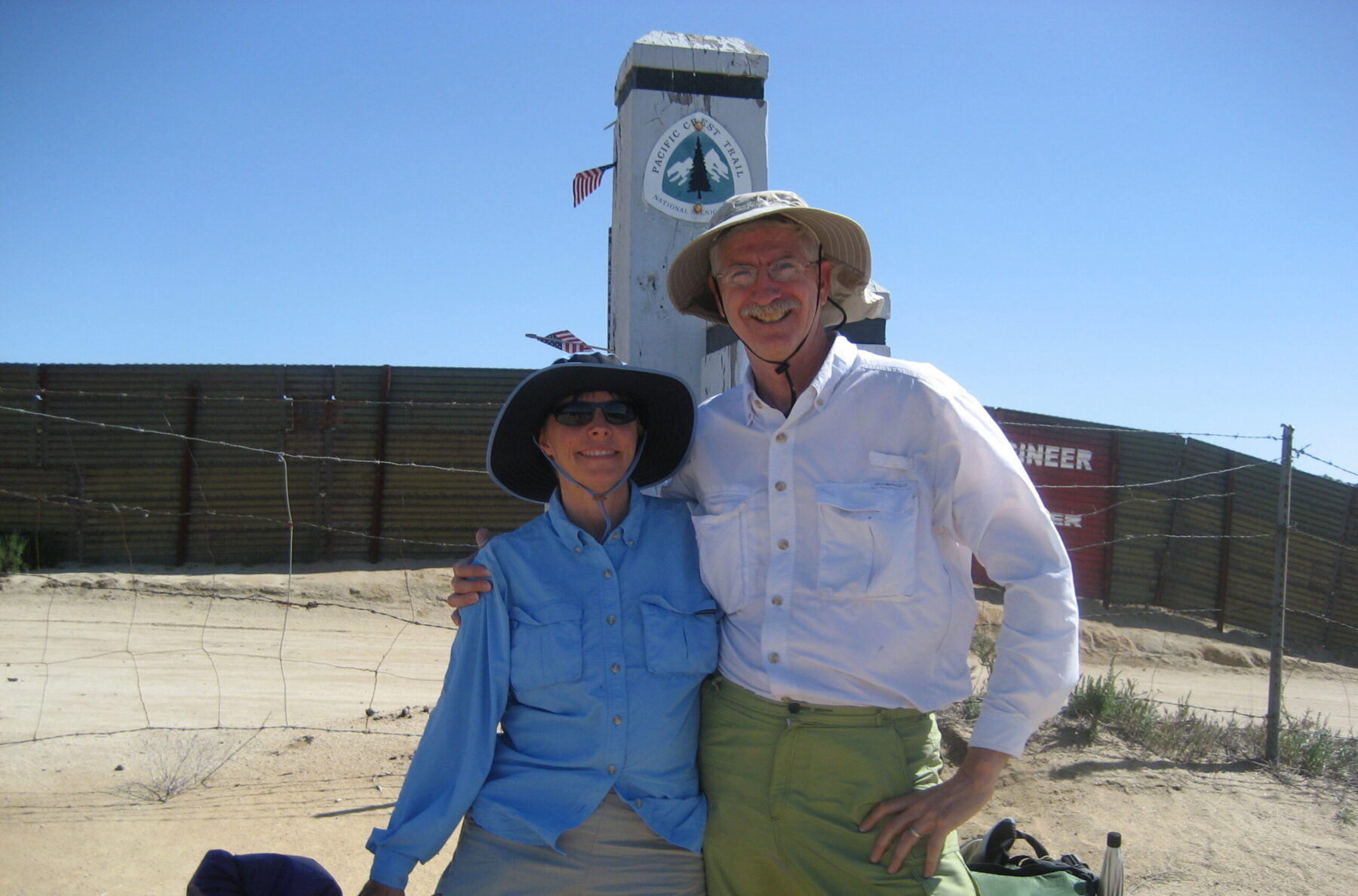 Barney and his wife Sandy at the Southern Terminus of the PCT
