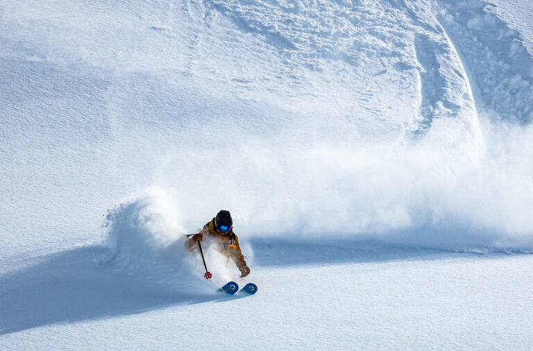 On our latest GEAR:30 podcast, Folsom Custom Skis co-founder and principal design engineer, Mike McCabe talks with Jonathan about skis built for the deepest of days, the ones we all dream about — and the kind that Mike and Jonathan were fortunate enough to ski recently in Alaska. And if you’ve ever heard someone say, “All skis are great in pow,” well, they’re here to blow up that notion. So what design elements work best in deep snow? What about low-angle terrain vs. steeper terrain? How wide is too wide? Is a softer flex pattern better? They discuss all of this and more.