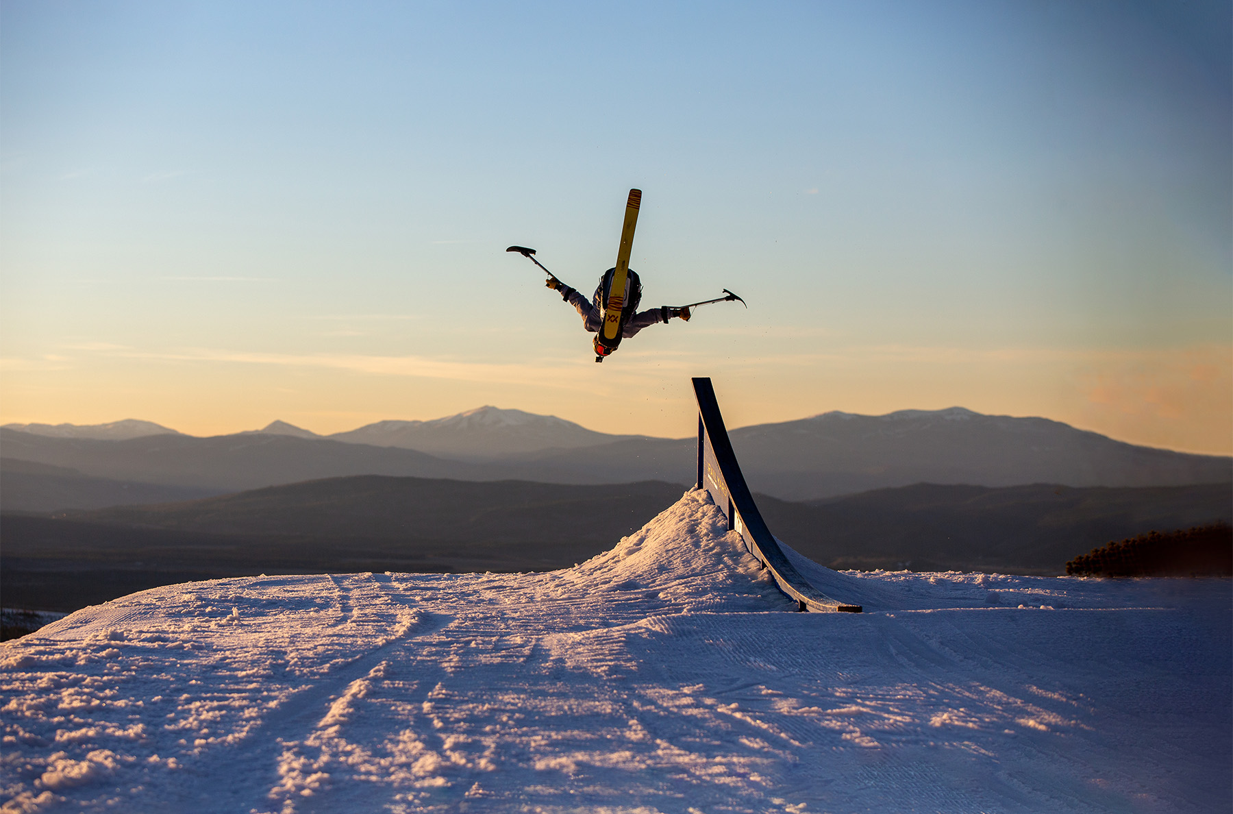 Trevor Kennison flipping off a rail while filming Full Circle with Level 1