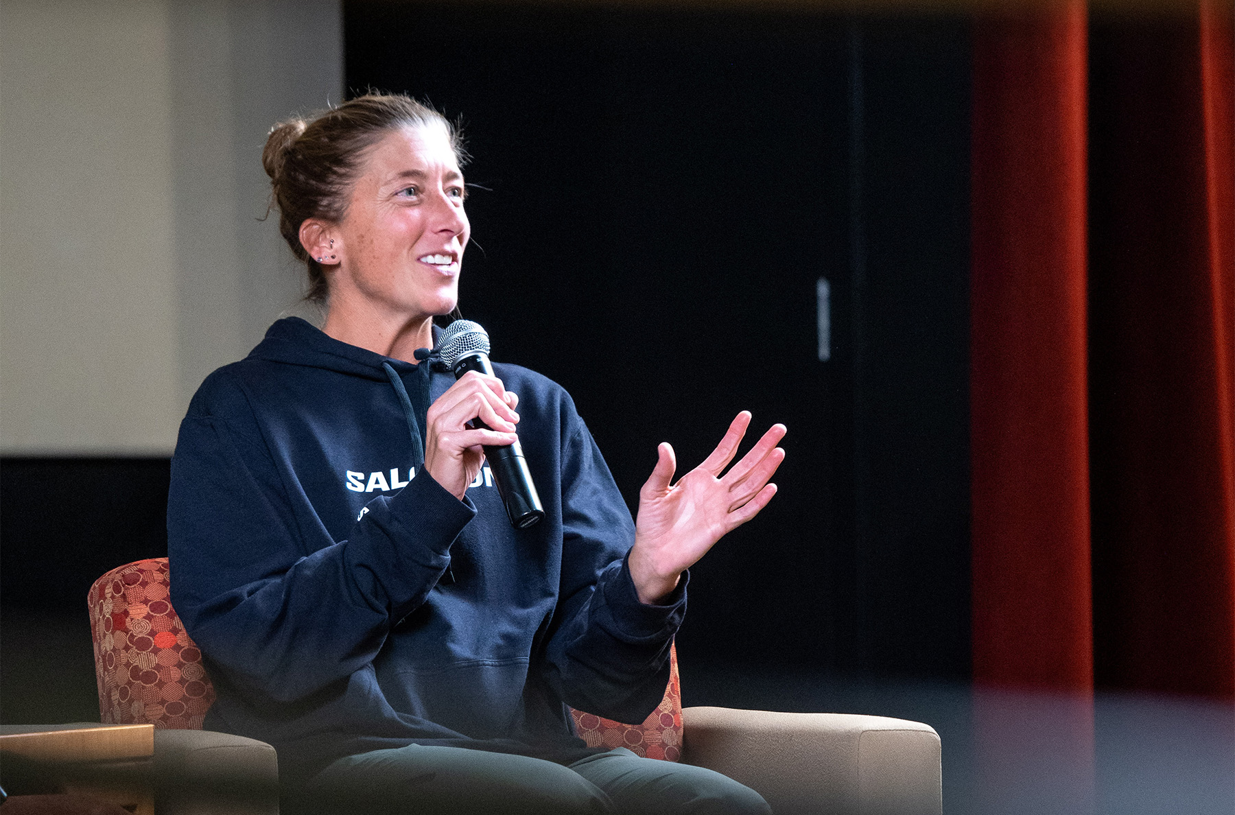 Courtney Dauwalter at the Blister Speaker Series (Western Colorado University, Gunnison, CO)