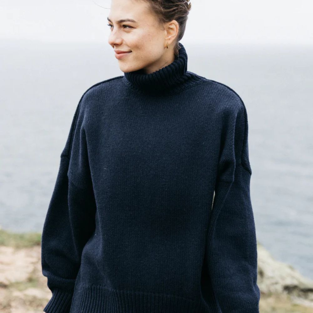 Kara Williard reviews the Finisterre Eyre Roll Neck Knit Sweater for BLISTER.