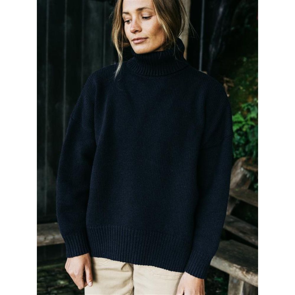 Kara Williard reviews the Finisterre Eyre Roll Neck Knit Sweater for BLISTER.