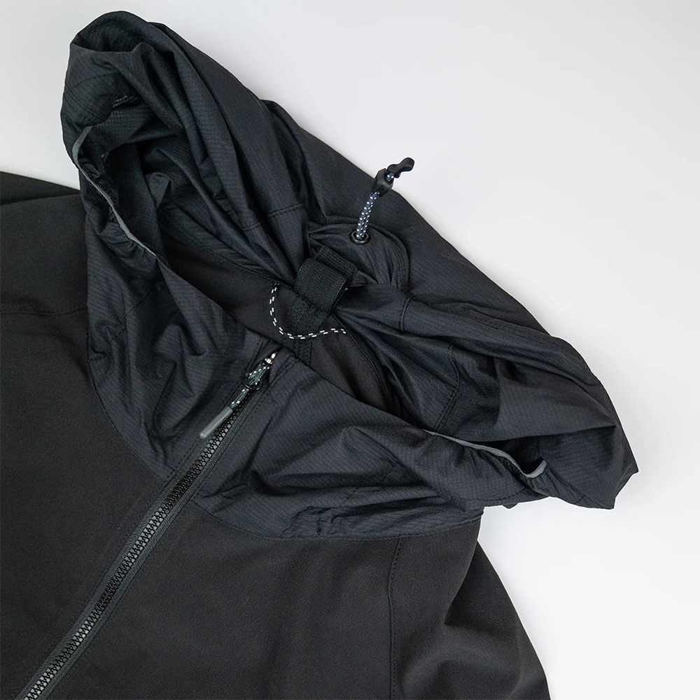 Strafe Recon Jacket: hood in stowed configuration