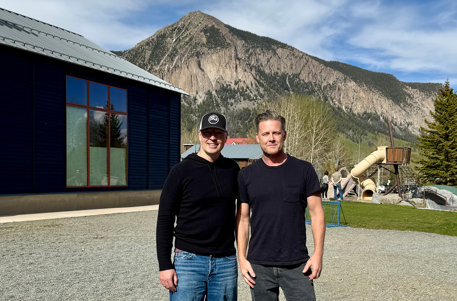 Jonathan & Will Cockrell outside the Center for the Arts Crested Butte