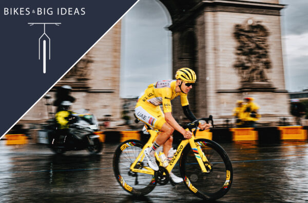 Tadej Pogacar riding Enve wheels on his way to winning the Tour de France