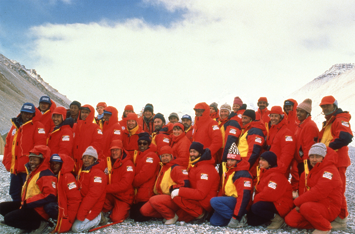 photo from one of PrimaLoft's early testing trips on Everest