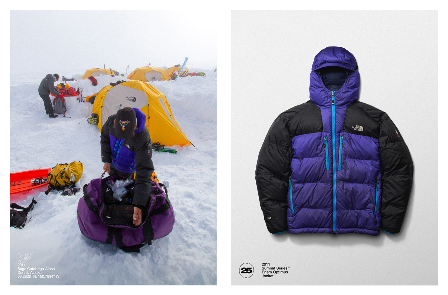 Sage Cattabriga-Alosa on Denali, & the piece he was wearing (photo courtesy of The North Face)