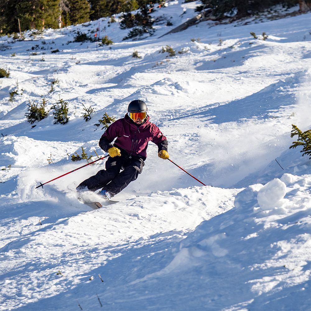 Luke Koppa in the Mammut Haldigrat HS Jacket & Bib Pants